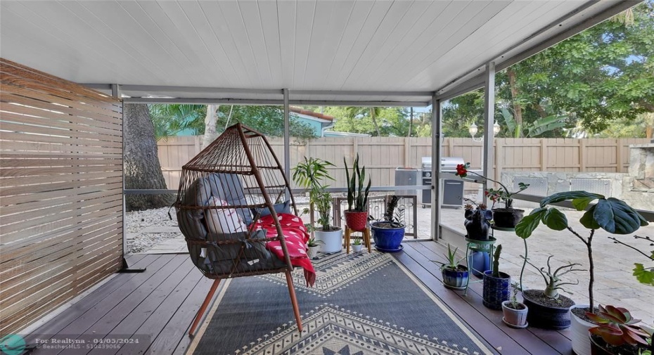 Covered Screened Patio a perfect Zen room