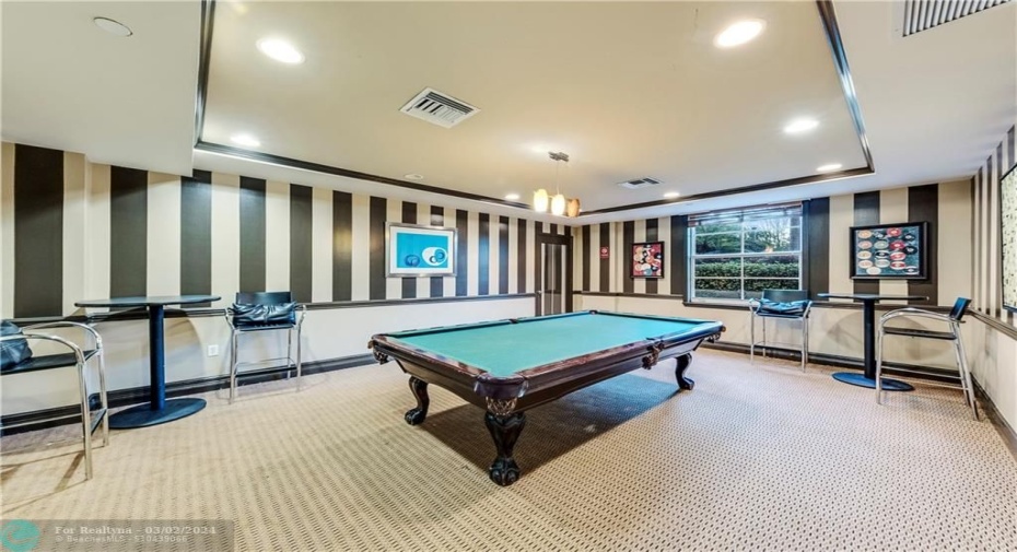 Game room with pool table!