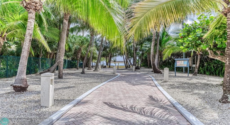 Golf Cart/Bike Parking & Tropical Path to the beach