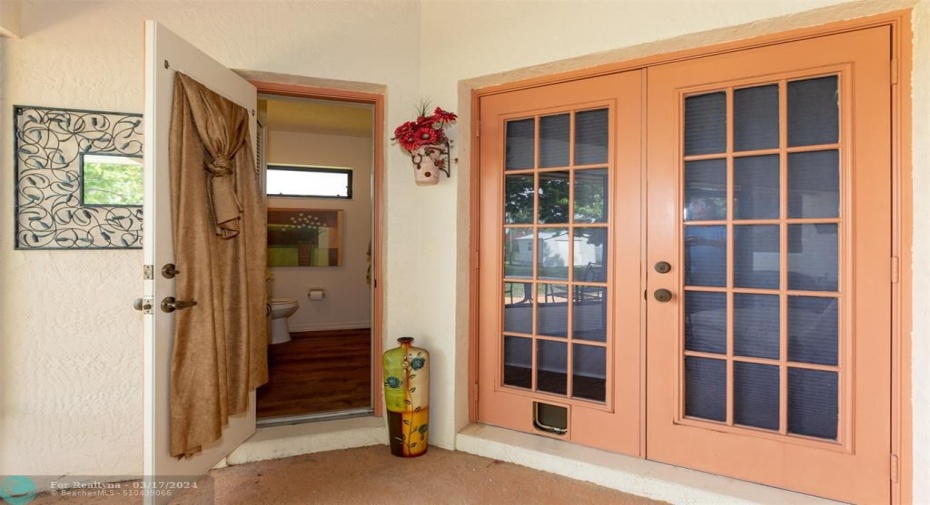 Half bathroom for the patio area.