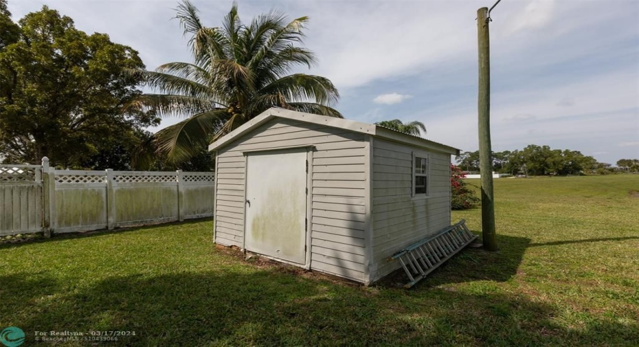 Storage shed with power.