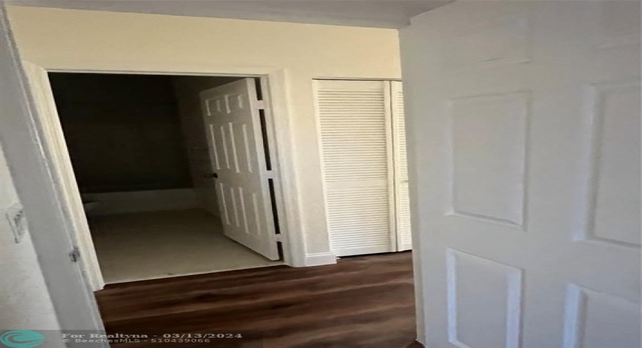 Upstairs view of Bathroom Door