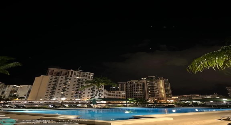Night view at the pool.