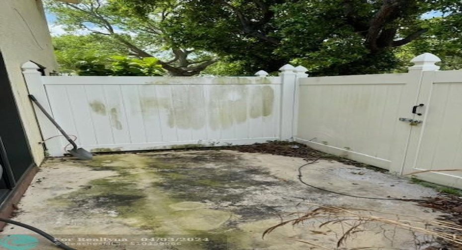 fenced patio off ground floor bedroom