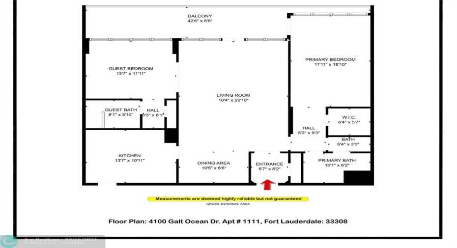 Floor plan provided by photographer. Please verify measurements when coming to see the condo.