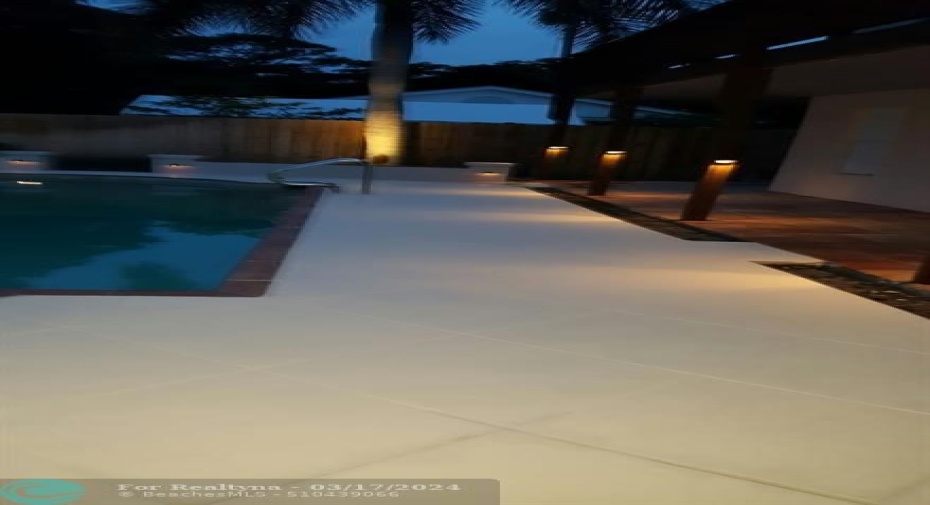 pool path with lighting