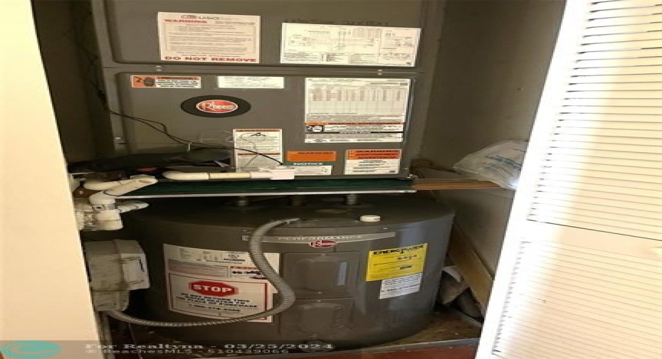 Air Conditioner and Water Heater inside a closet