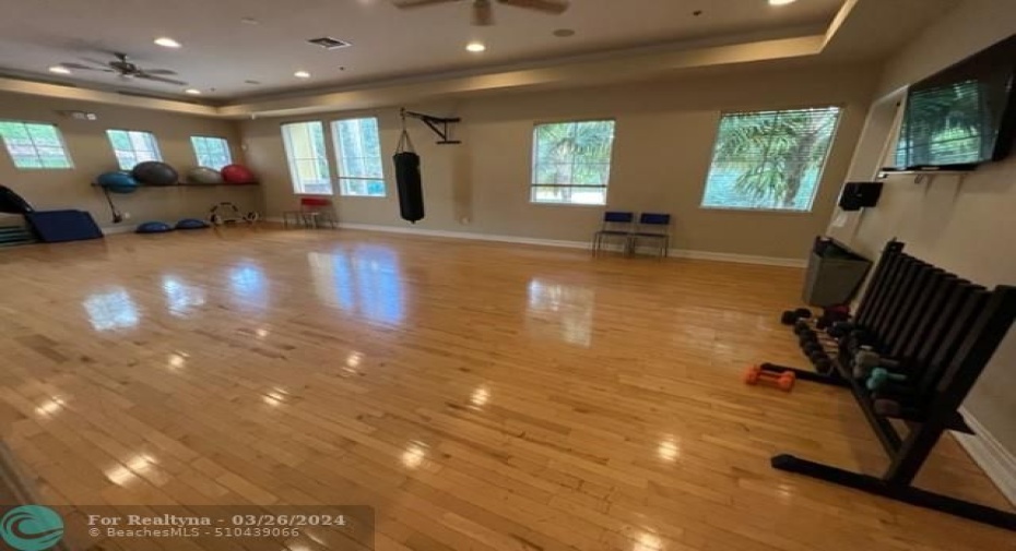 Yoga room at clubhouse