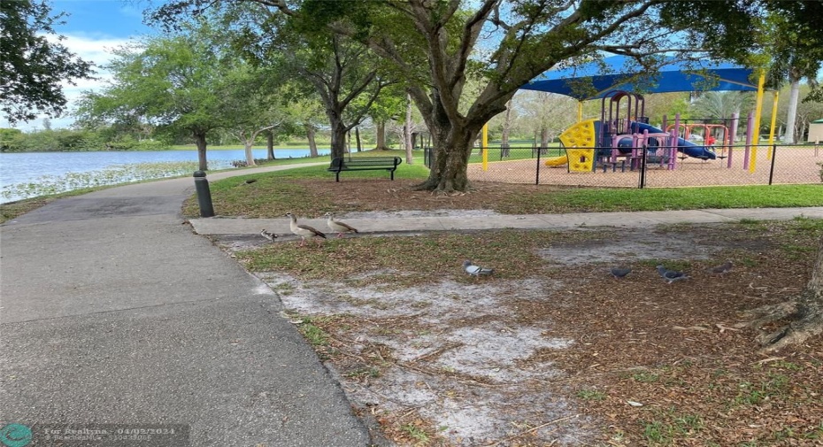 Walking paths around the park