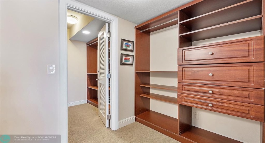 Built-in in hall to bath and closet