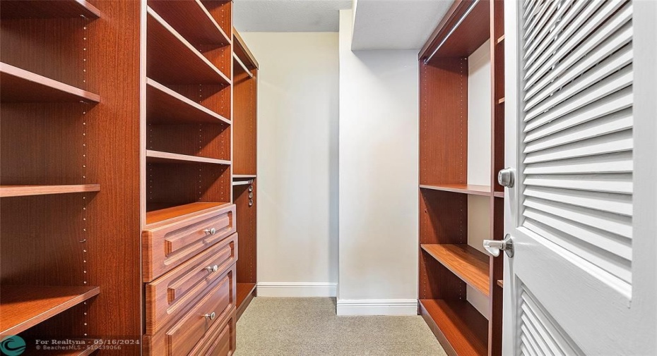 Primary closet cabinetry