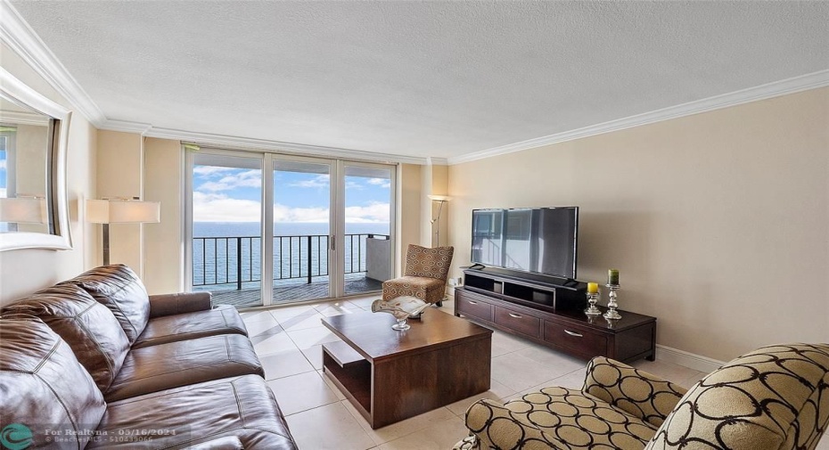 Family room with view of ocean