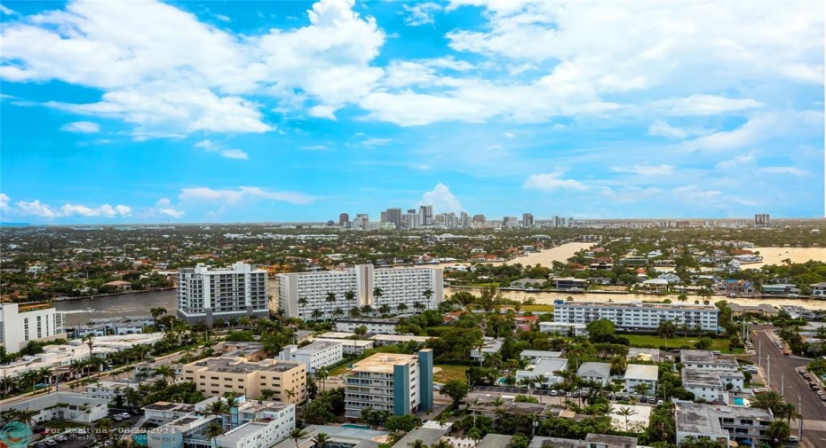 Intracoastal Waterways & Downtown Fort Lauderdale Views From West Side Terrace