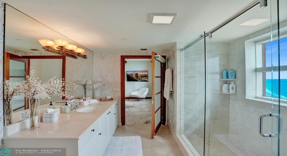 Guest bath with remodeled shower