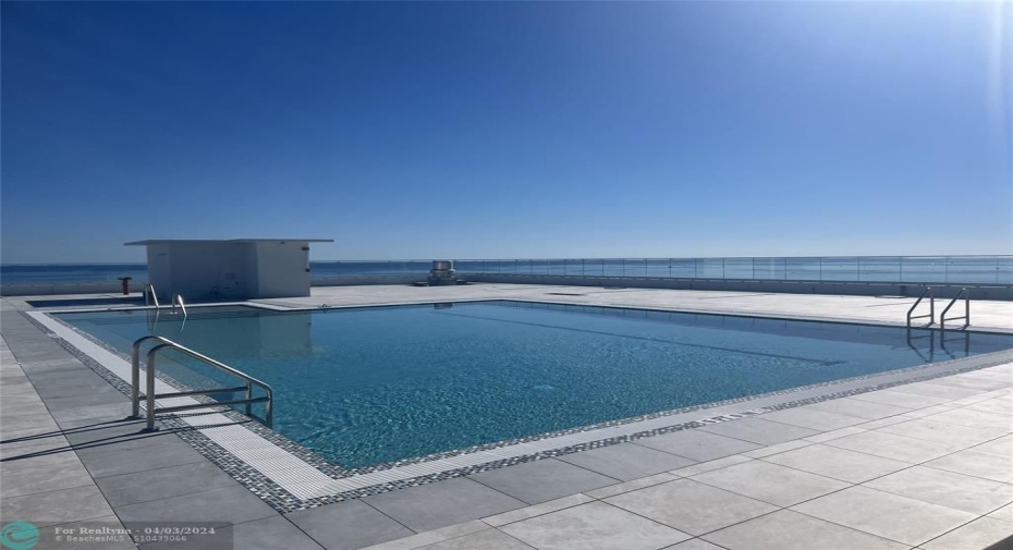Roof-Top Pool featuring Glass Railing for Panoramic Views