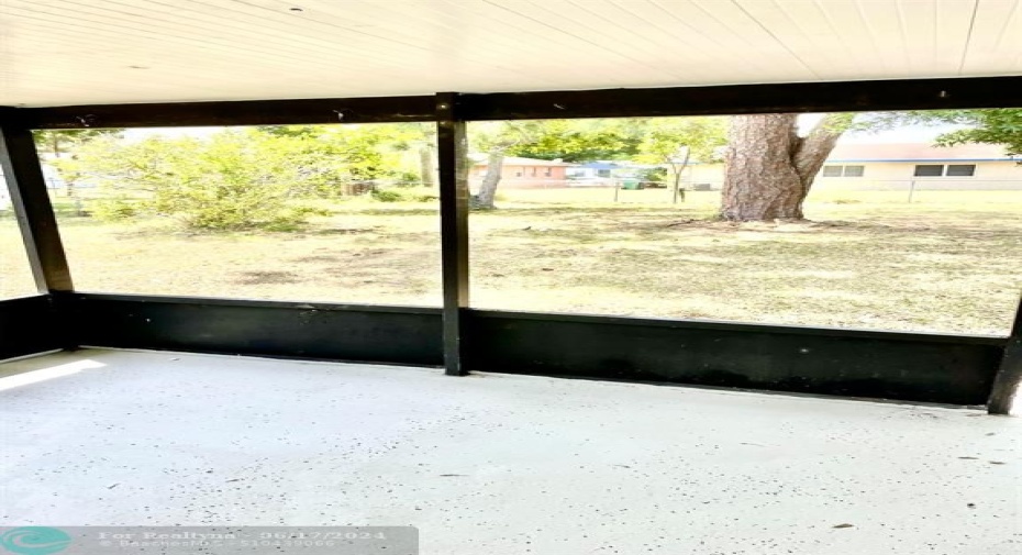 Porch with shady trees