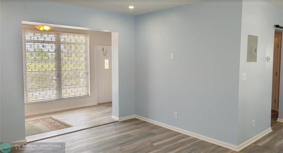 Living area with new floors