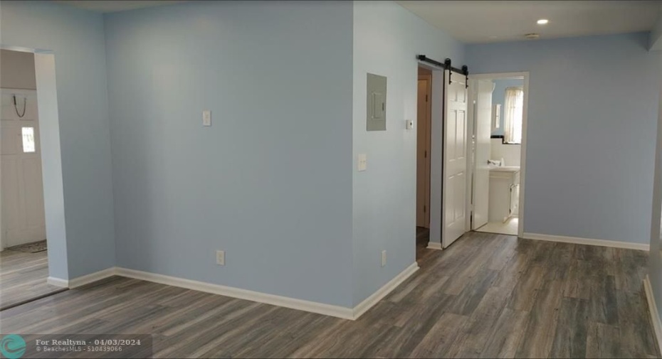 Living area with new floors