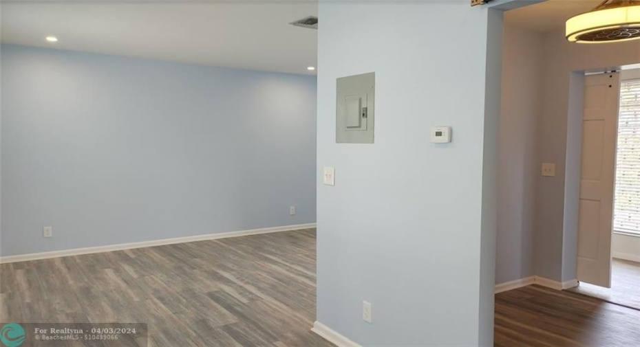 Living area with new floors