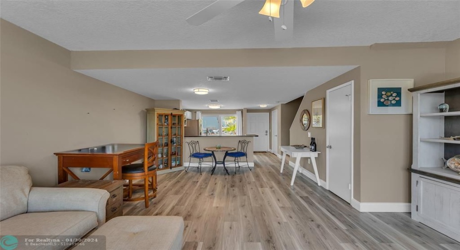 Spacious living room , dining room and kitchen