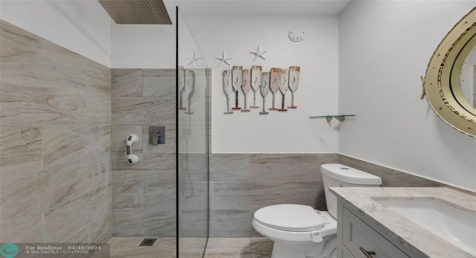 Master bathroom with walk in shower