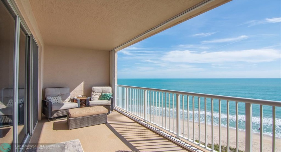 Private Balcony overlooking the beach and ocean.