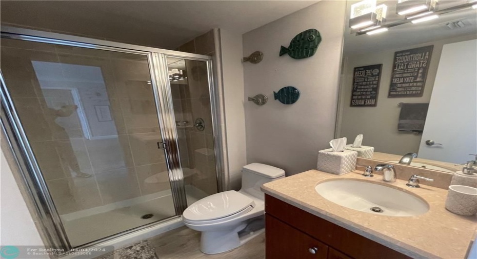 Guest bathroom with shower only