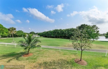 Beautiful Golf course view  from screened in patio.