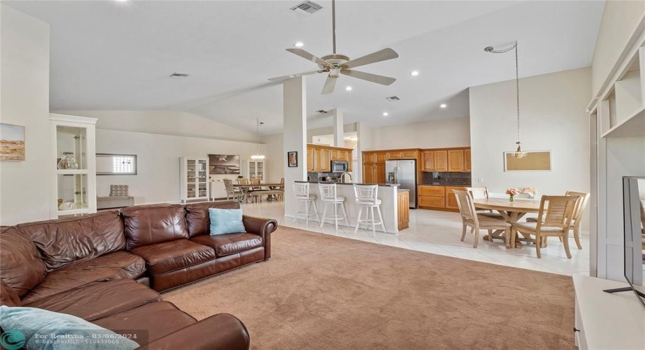 The Open Concept floor plan and Volume Ceilings make this home feel extra large!
