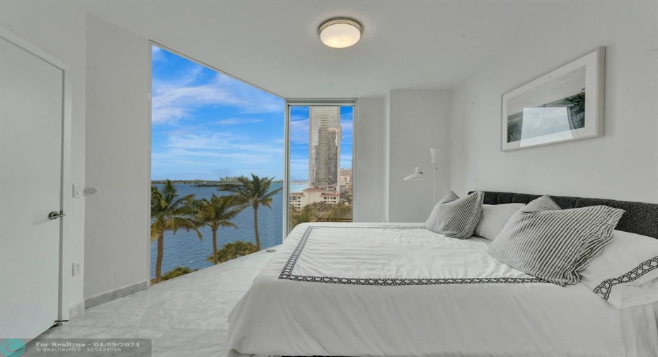 Master bedroom looking over Biscayne Bay