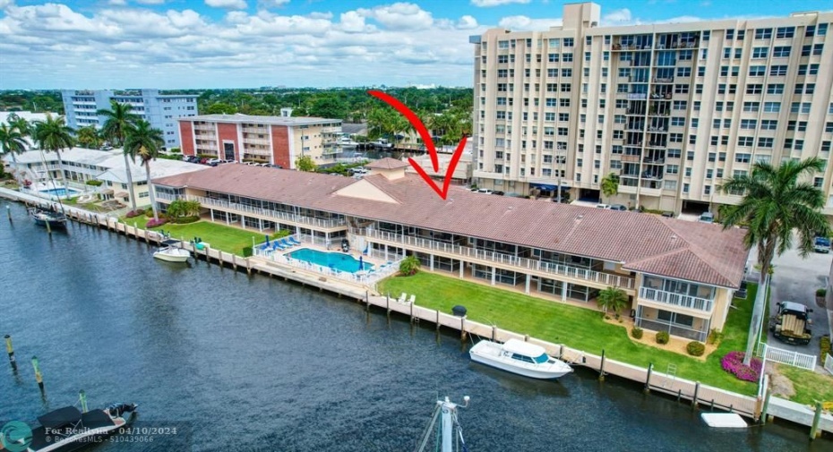 Rarely available first floor unit with deeded dock in Coral Ridge’s highly desirable Villa Sorrento! This Intracoastal Front Co-Op Community has a 300 feet of exceptional waterway views and offers boaters no fixed bridges and unrestricted saltwater access.