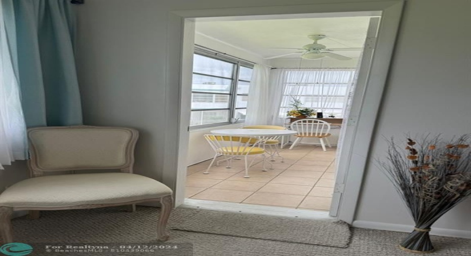 Door to balcony from living room