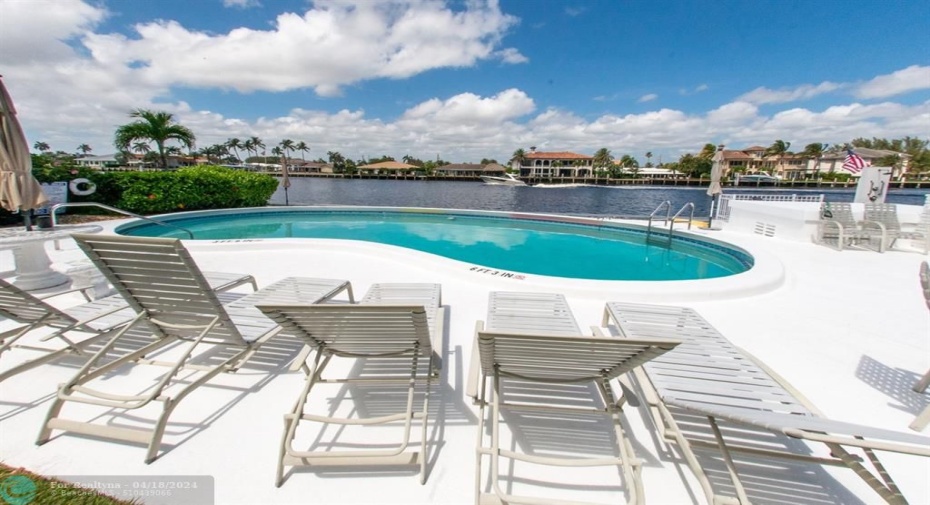 Resort style Heated pool located on the Intracoastal Waterway