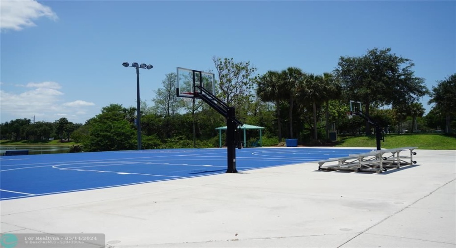 Basket Ball Court with a Lake View at the Community Center.