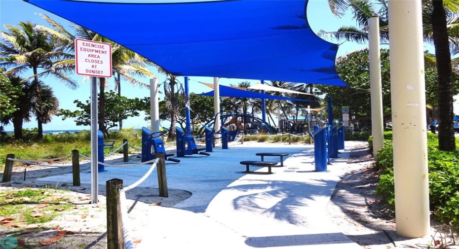Exercise area on the beach.