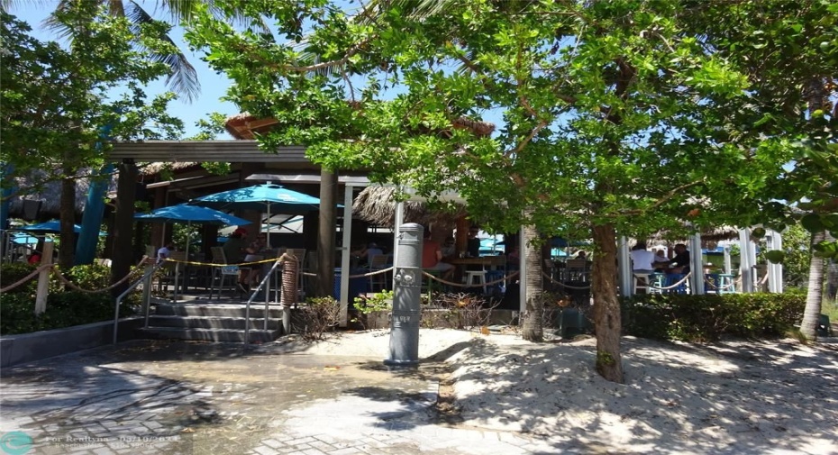 Tiki bar and restaurant on the beach.