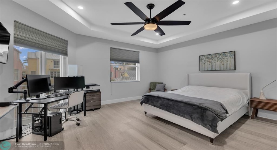 Master Bedroom with great natural light and high detailed ceilings