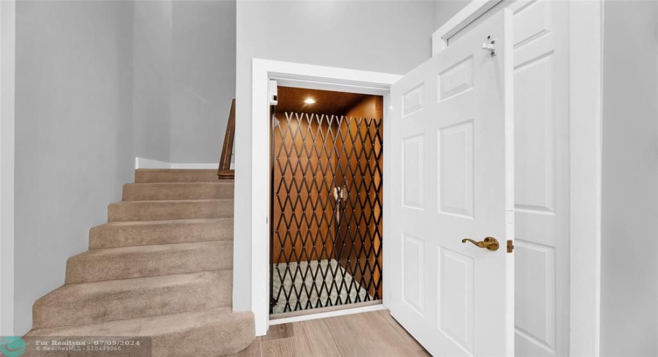 Elevator in townhome to get you between the levels is perfect for guests who are not able to tackle the stairs