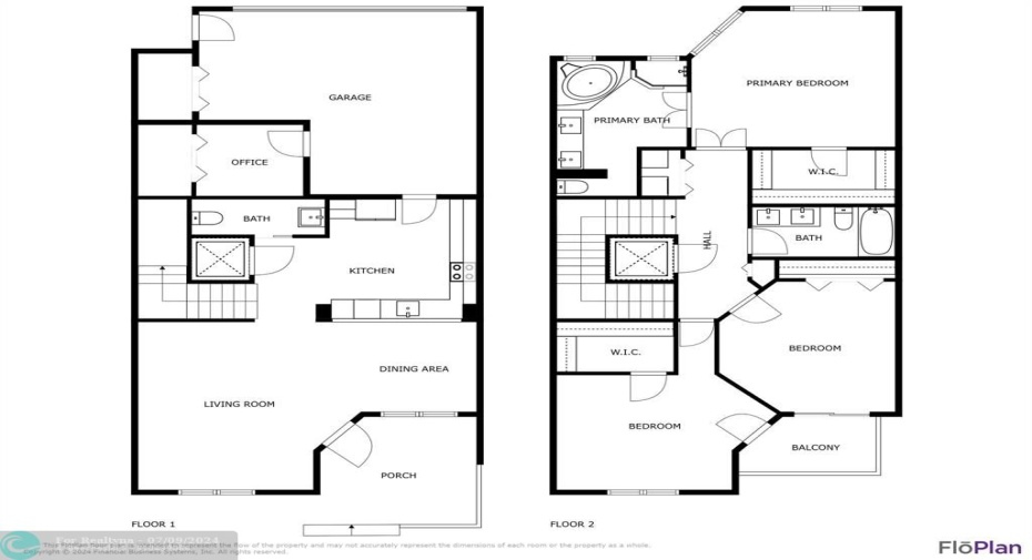 Floorplans for the upstairs and downstairs of townhome