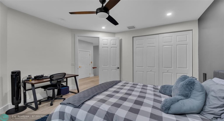 Second Bedroom offers recessed lighting and overhead fan