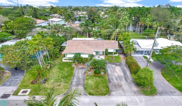 Aerial view of property looking north