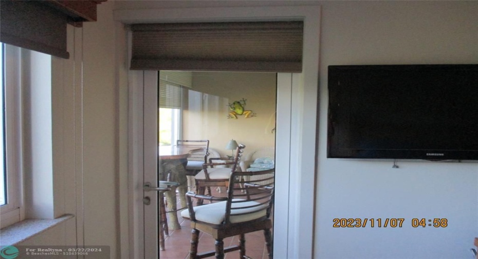 sliding impact door to balcony