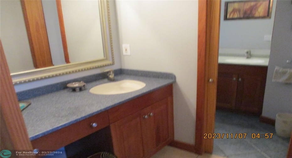 added vanity with sink