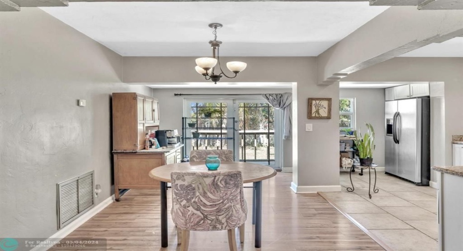 View from Living Area into Dining Area