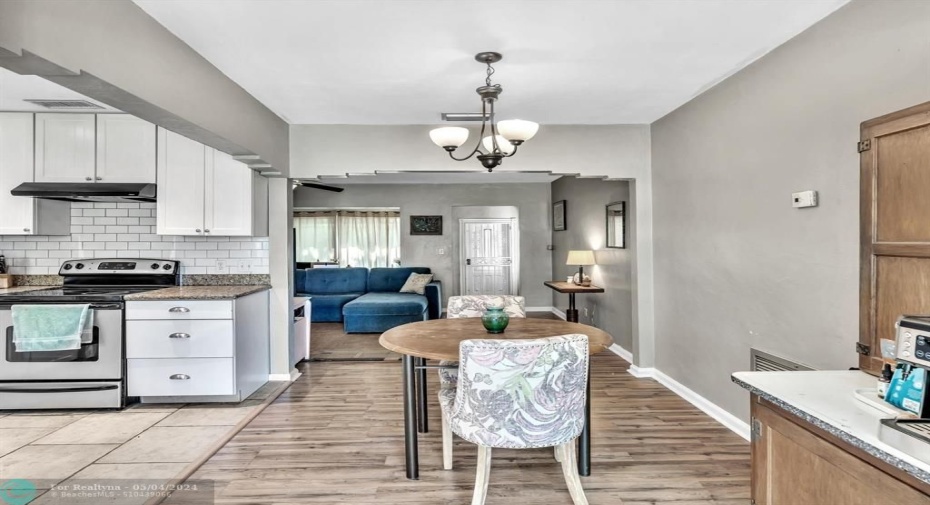 View of Dining Area from Sliding Glass Doors to Backyard