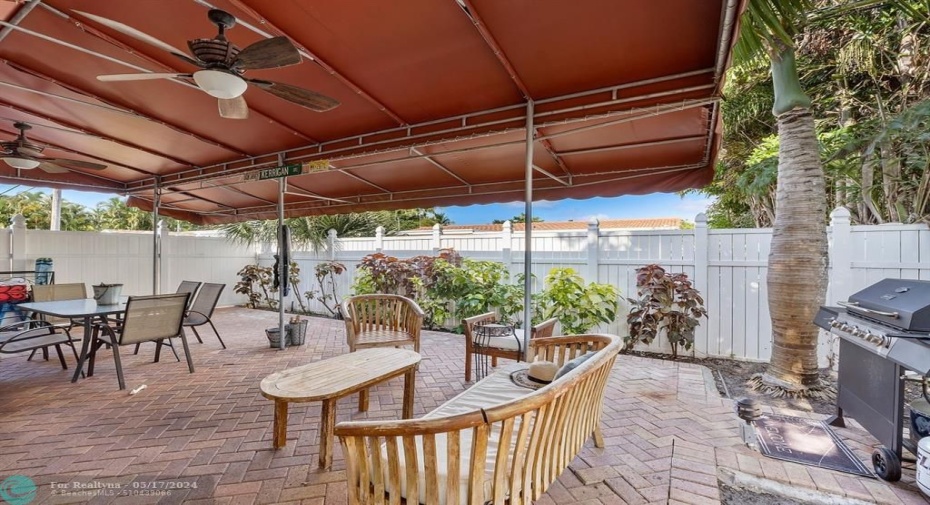 Large covered patio is perfect for relaxing with a glass of wine!