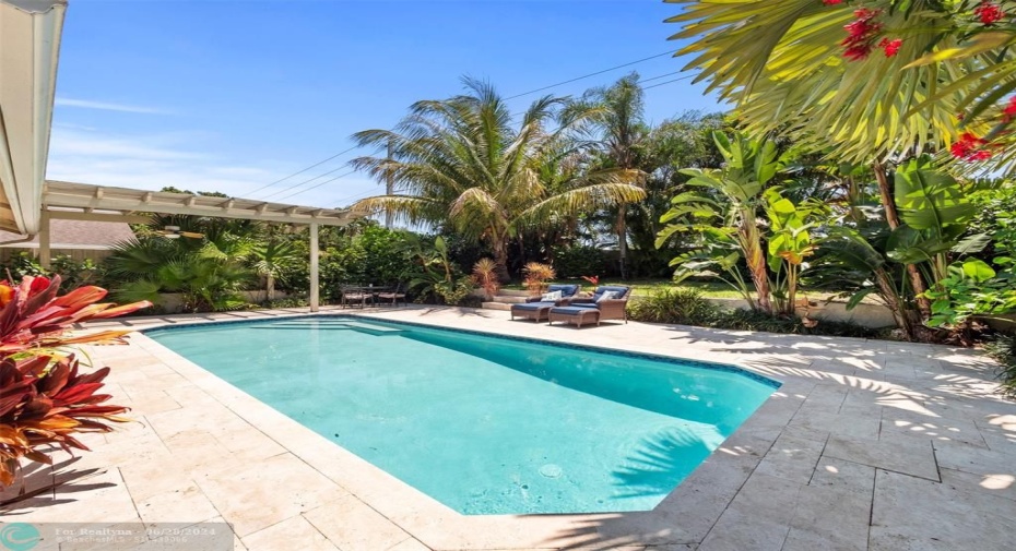 Another view of the private backyard...perfect for entertaining and cooling off on hot and sunny Florida days