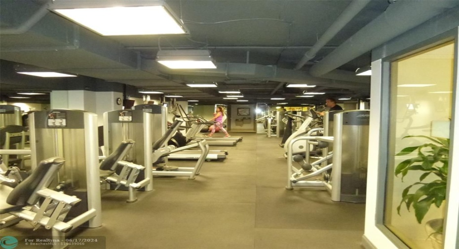 Large exercise room with plenty of well maintained equipment