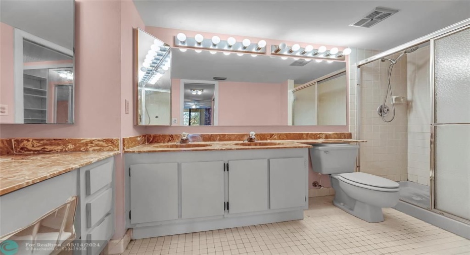 Bright Dressing area and Double sinks