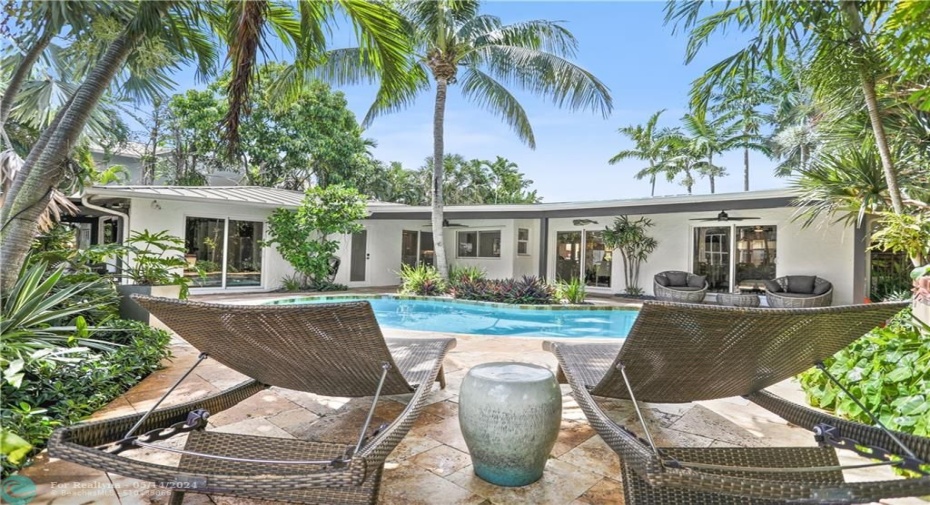 Lounge area by pool